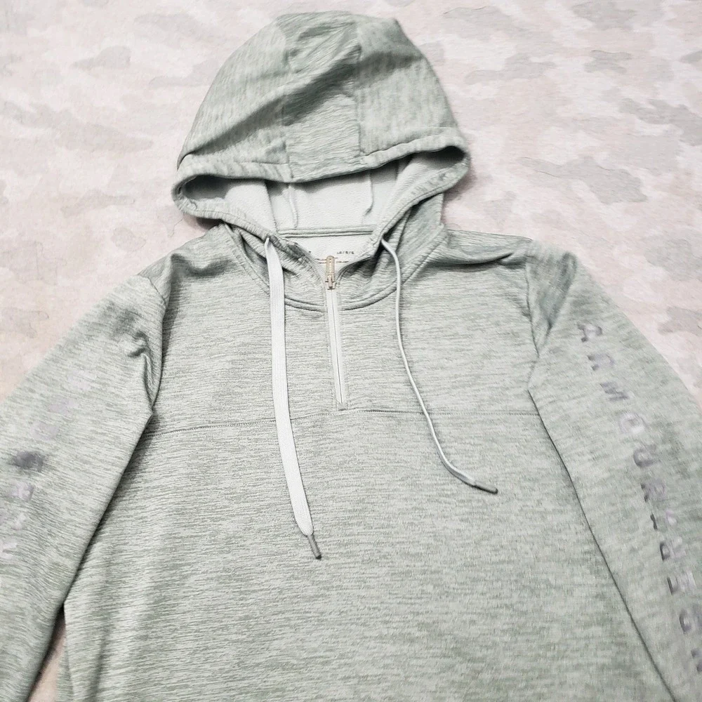 Under Armour Sweatshirt Mens Large Green ColdGear Hoodie Outdoors Pullover